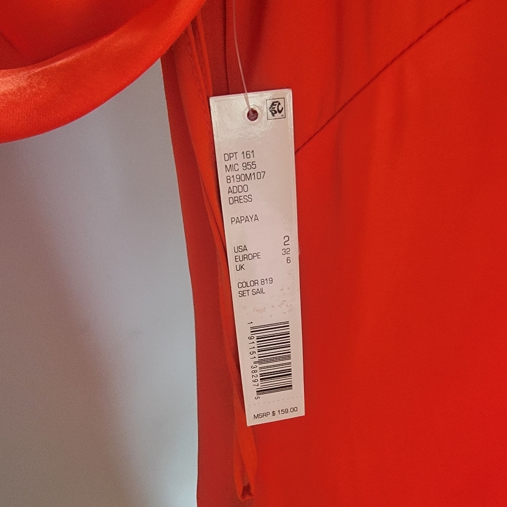 Elegant Orange Antoni Melani Women's Dress Size 2 NWT - Picture 3 of 8